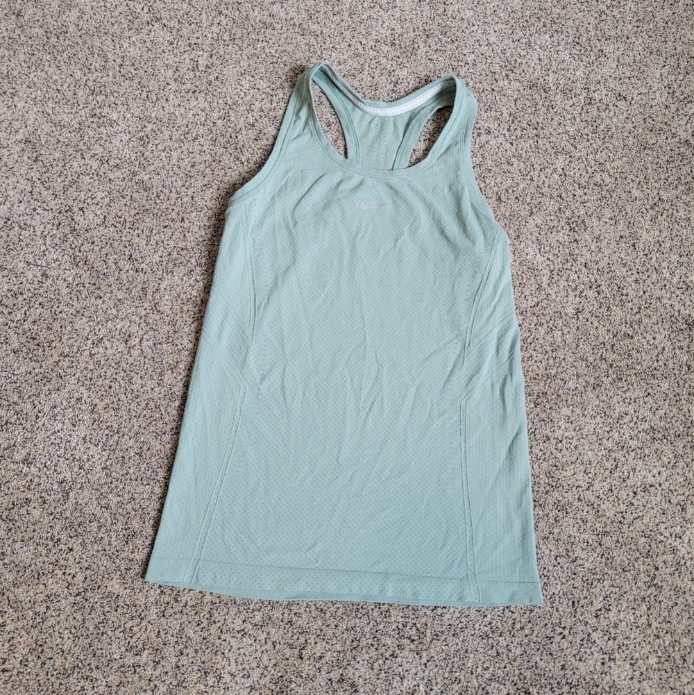 Nike Drifit Womens Slim Fit Green Running Tank Top Size Small